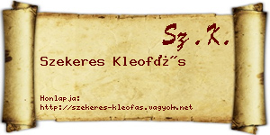 Szekeres Kleofás névjegykártya