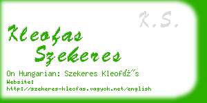 kleofas szekeres business card